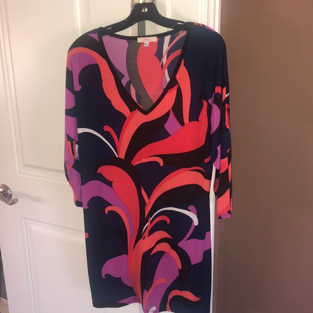 Classic Trina Turk multicolor 3/4 sleeve dress